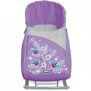 Сиденье с чехлом для ног с рисунком – Снегири, цвет лаванда (Ника, СС3-1 СНЕГИРИ ЛАВАНДАsim)